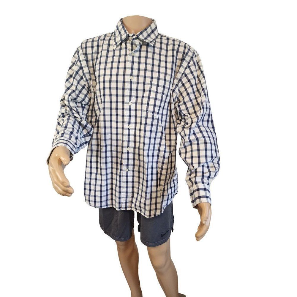 Tommy Hilfiger Long Sleeve Button Down, XL Blue Plaid Shirt